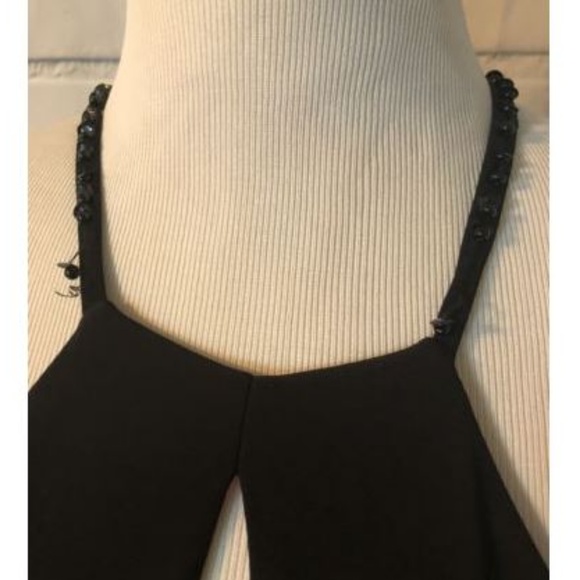 NWT Sequin Hearts Black Gown Beaded Keyhole Formal - Picture 3 of 8